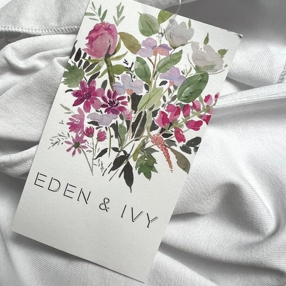 Eden & Ivy Violet Ruffle Bodysuit size XS White Flutter Sleeve HSN NWT - Picture 6 of 9